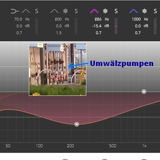Audio-Filter Ausschnitt mit Foto von Umwälzpumpe