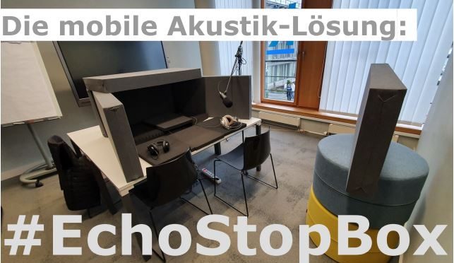 Die #EchoStopBox in einem Büro aufgebaut